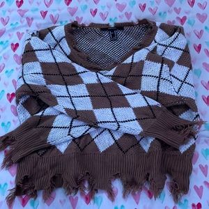 Forever21 Medium Brown Cropped Sweater